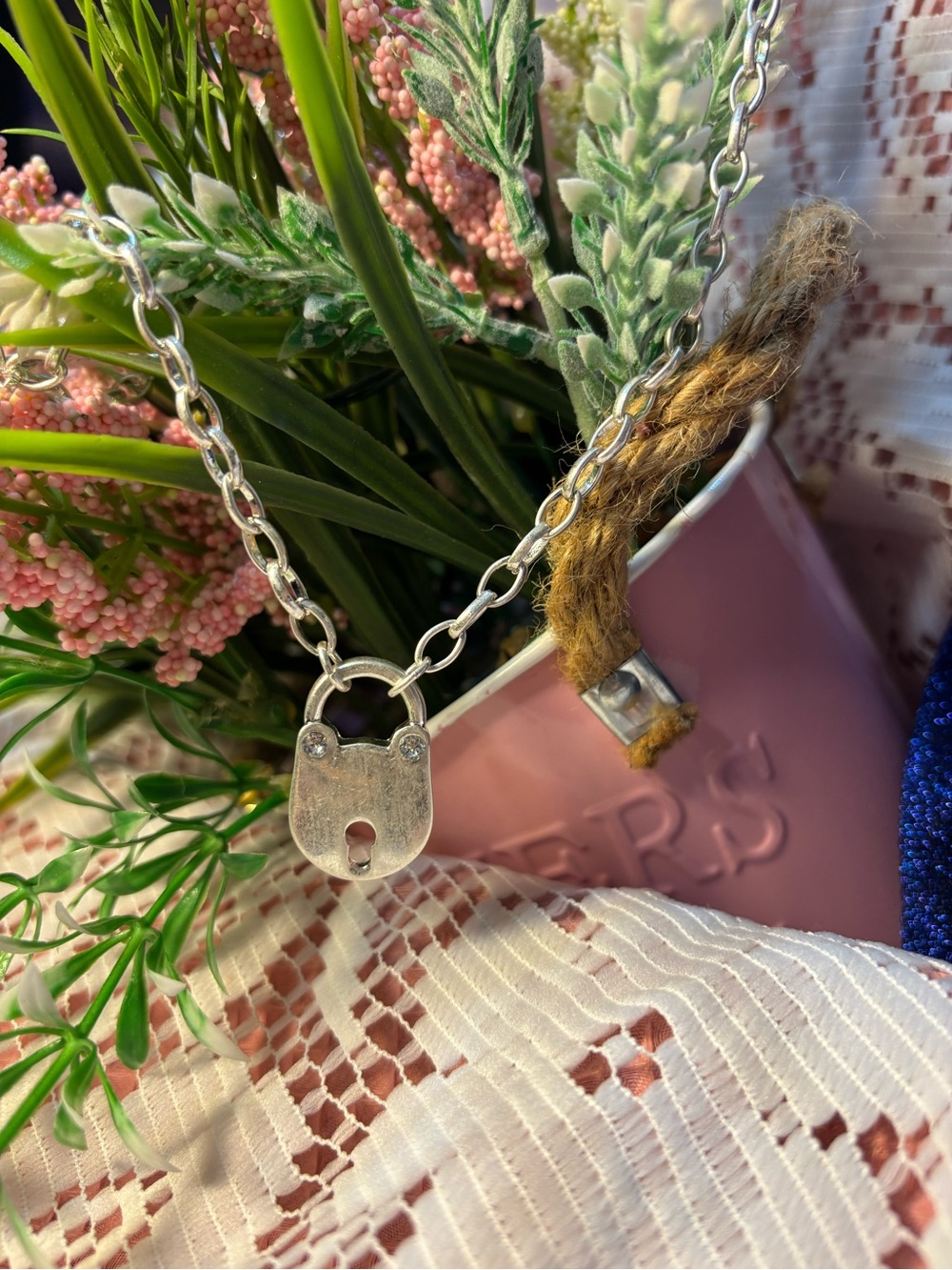 Token Padlock Pendant Necklace - Park Lane Matte Silver Tone Versatile - Picture 7 of 11